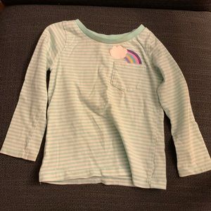 Striped top with rainbow pocket